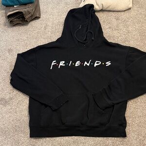 FRIENDS Black Hoodie with Colorful Lettering